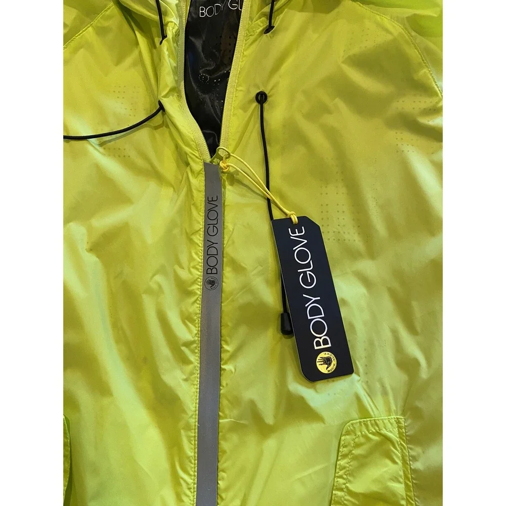 Body Glove Size L Yellow Packable Lightweight‎ Windbreaker Jacket NWT